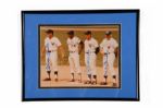 New Yorks Great Centerfielders Mantle, DiMaggio, Mays and Snider Signed 8x10 Framed Photo