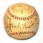 Incredible 1934 New York Yankees Team Signed Baseball (24 signatures including Ruth and Gehrig)
