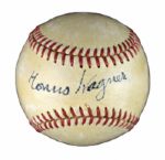 Incredible Single Signed Honus Wagner N.L. Ball with PSA/DNA "Near Mint 7 "Signature! (Player LOA)