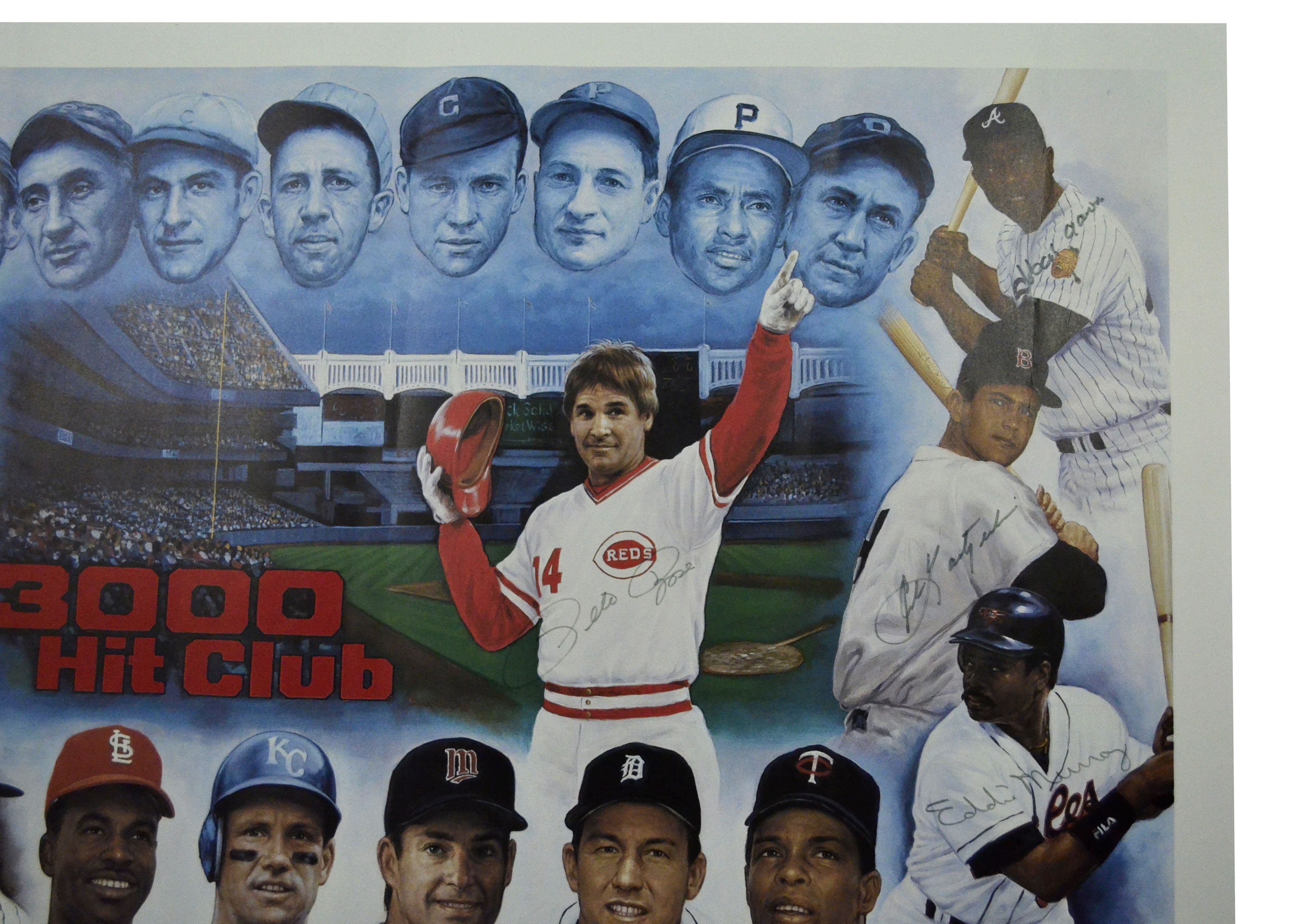 Lot Detail - 3000 Hit Club Poster with 13 Signatures Including Aaron Mays and Yastrzemski4246 x 3042