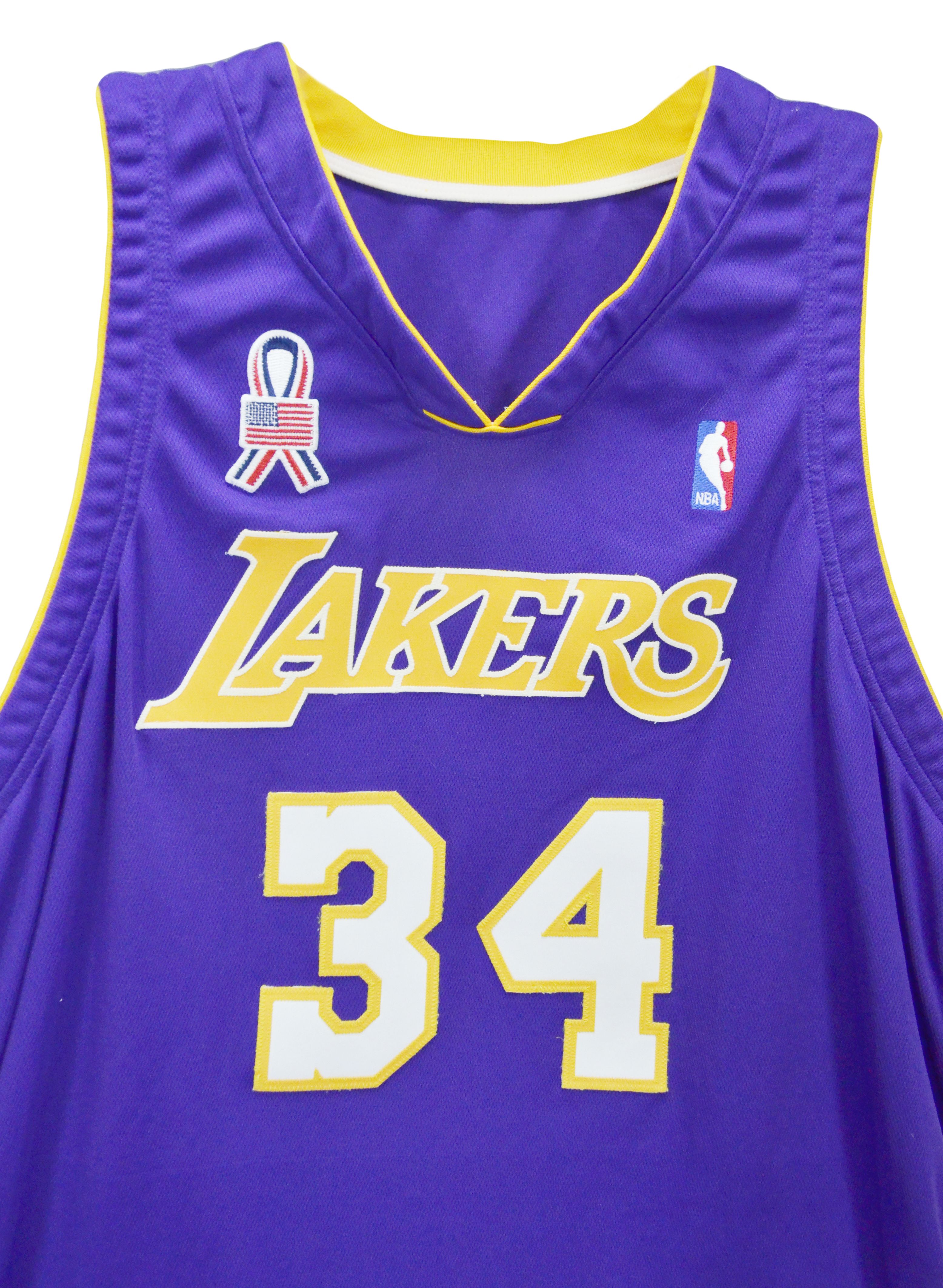 Lot Detail - 2001/2002 Shaquille O\'Neal Game Worn Lakers Jersey w/ 9/11 ...