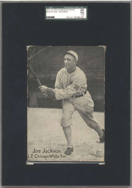 1917-20 M101-6 Felix Mendelsohn Joe Jackson SGC 20 Fair 1.5 (One of One)