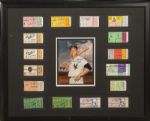 Mickey Mantle World Series Home Run Ticket Framed Collage (All 16 Tickets) with Signed Photo – Full JSA 