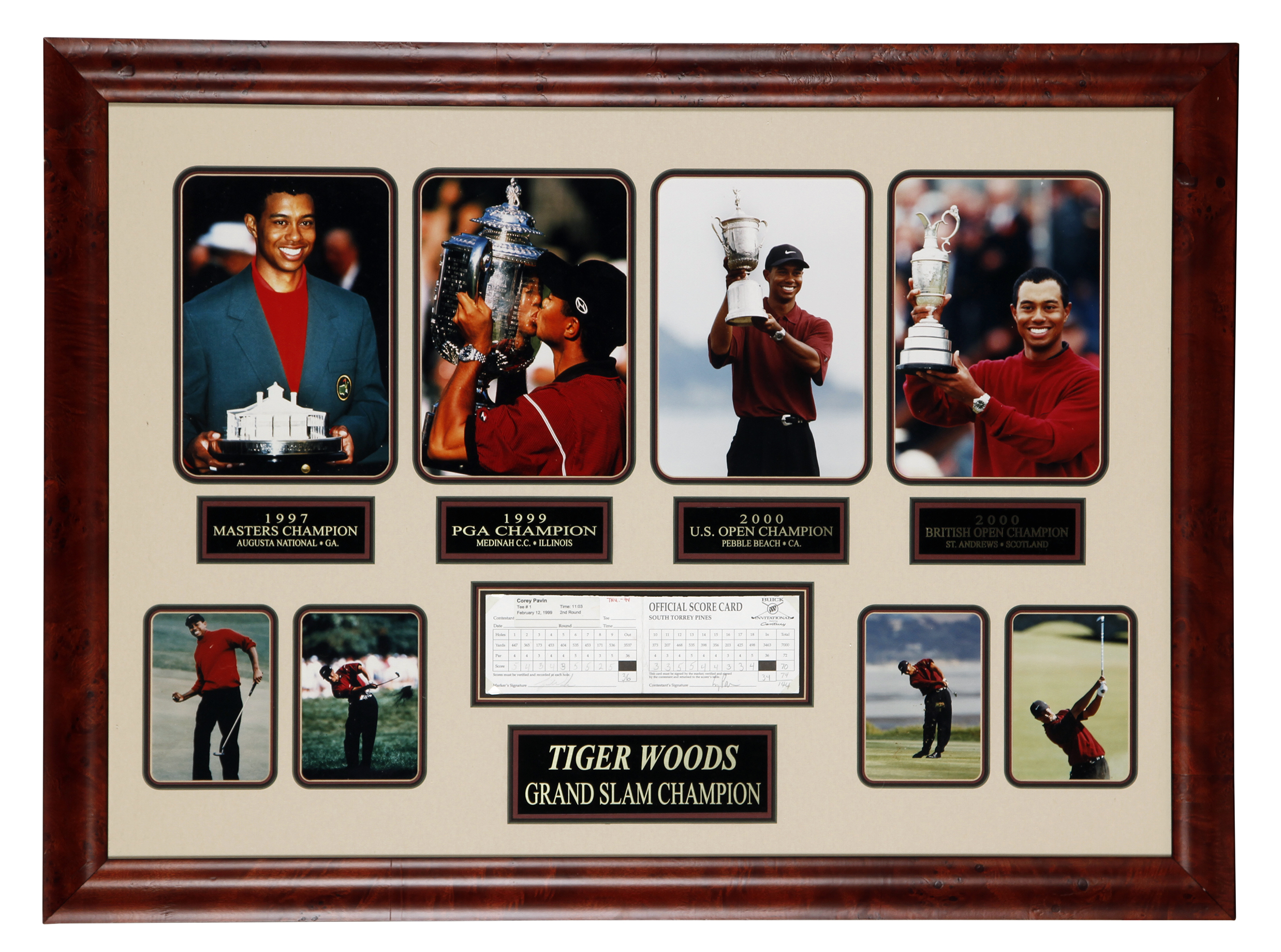Lot Detail - Tiger Woods Grand Slam Champion Signed Scorecard Display (Presented by ...2475 x 1839