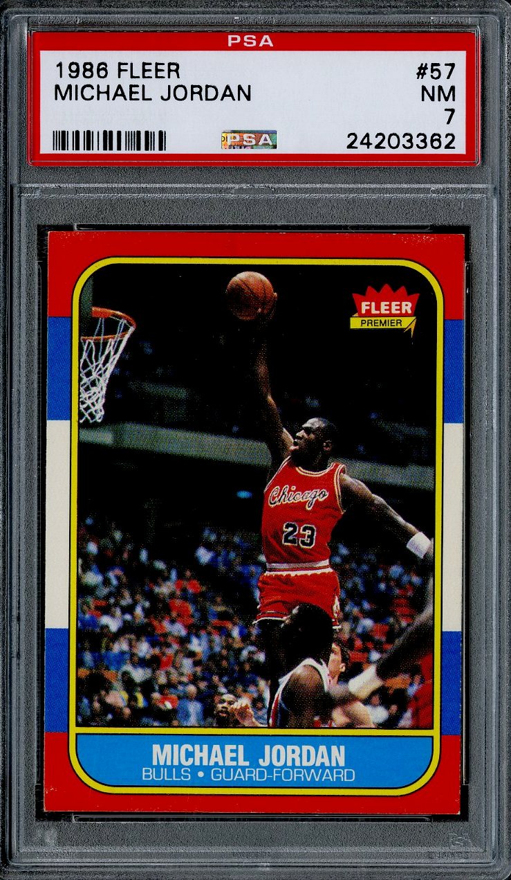 Lot Detail - 1986/87 Fleer #57 Michael Jordan Rookie Card - PSA NM 7