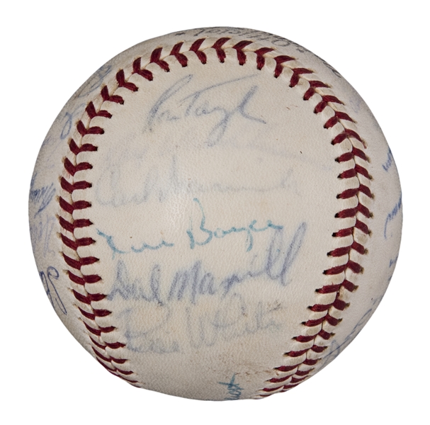 Lot Detail - 1965 St. Louis Cardinals Team Signed ONL Giles Baseball With 25 Signatures With ...