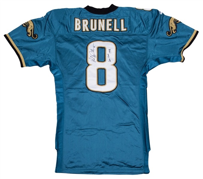 1998 Mark Brunell Game Used and Signed Jacksonville Jaguars Teal Jersey (Brunell LOA)