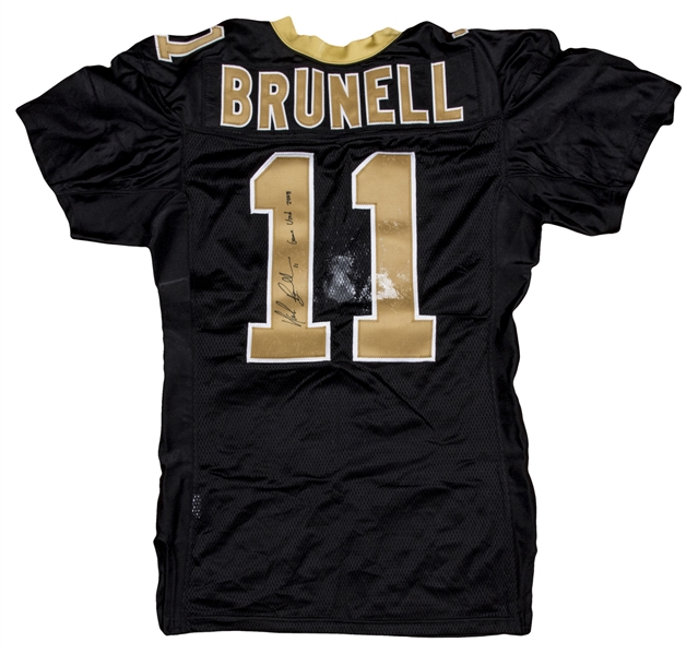 2008 Mark Brunell Game Used and Signed New Orleans Saints Black Jersey (Brunell LOA)