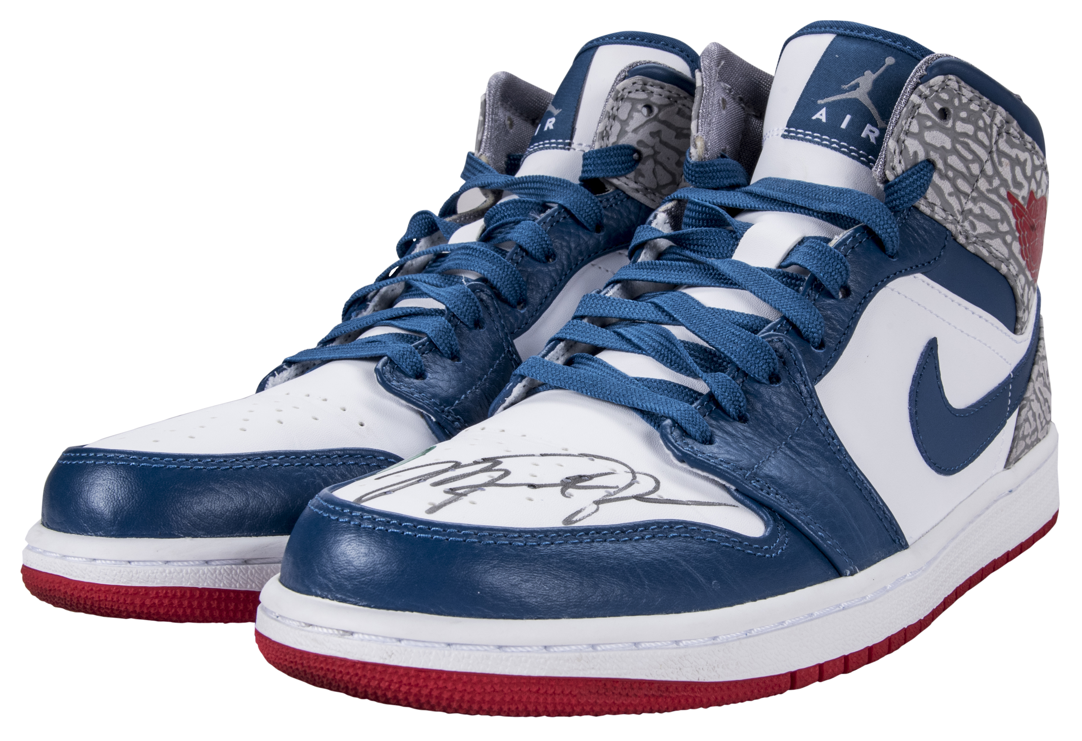 Lot Detail - Michael Jordan Autographed True Blue Air Jordan 1 Sneakers