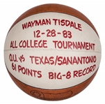1983 Wayman Tisdale All College Tournament 61 Pt Big 8 Record Painted Basketball (Tisdale Family LOA)