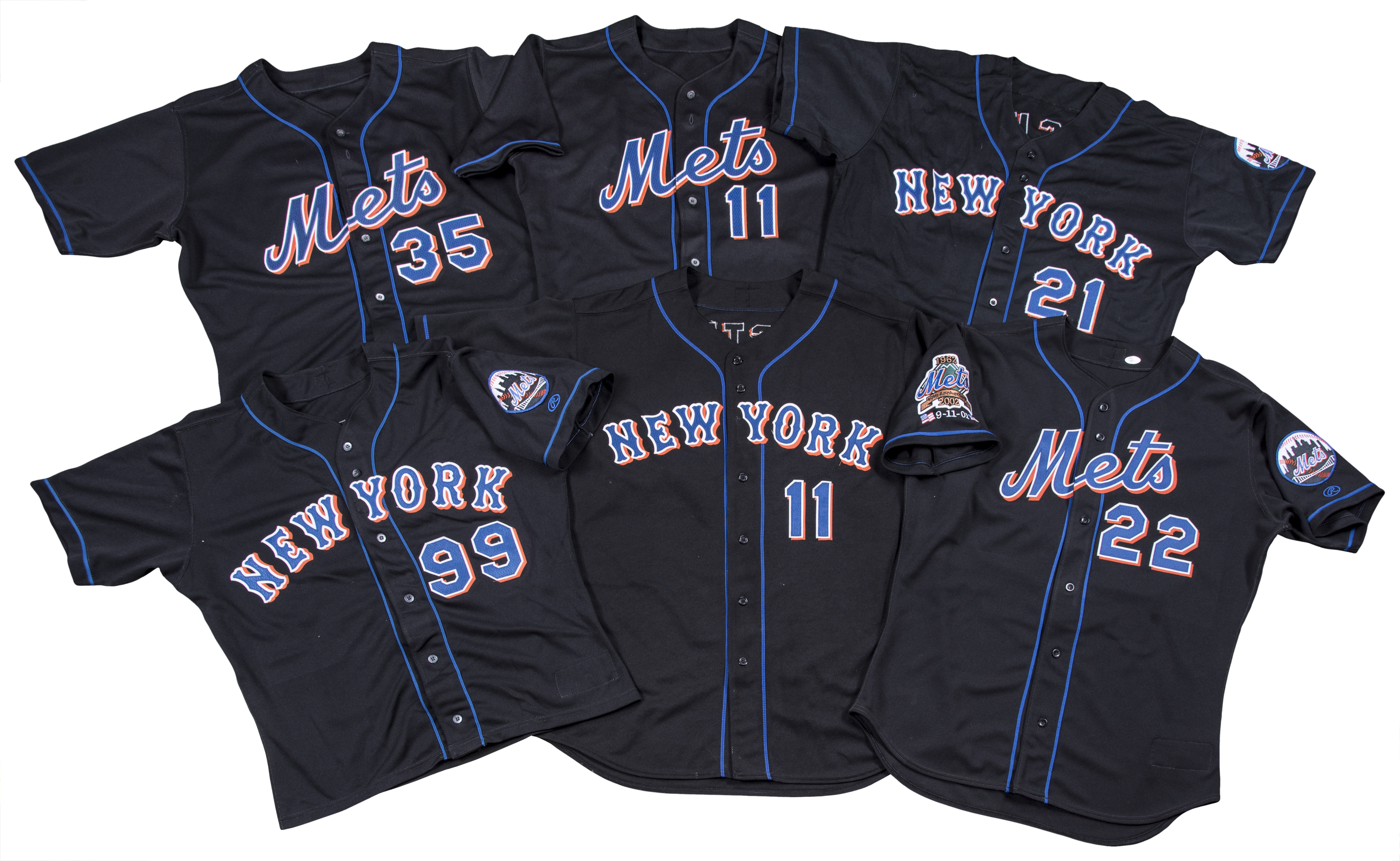 Lot Detail - Lot of (12) 1999-2006 New York Mets Game Used Black Alternate Jerseys - 3 Signed (JSA)