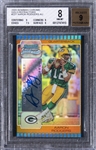 2005 Bowman Chrome (Gold Refractors) #221 Aaron Rodgers Signed Rookie Card (#1/1) – One of Rodgers Most Sought-After Cards! – BGS NM-MT 8/BGS 9