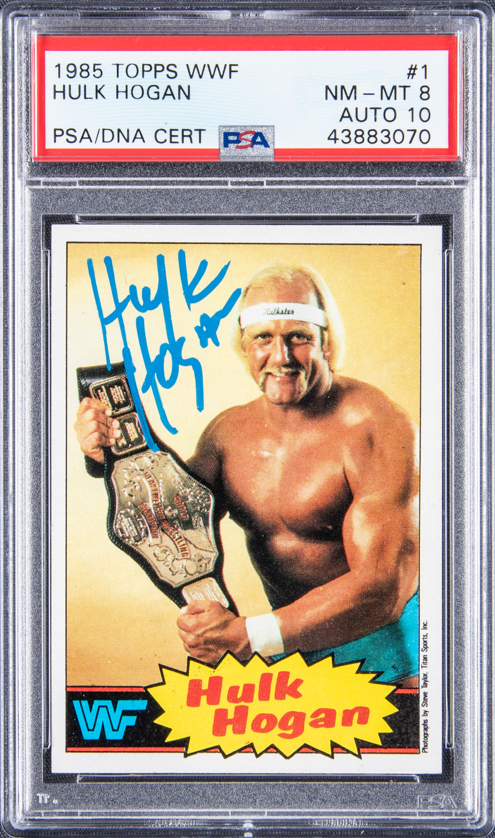 Lot Detail Topps Wwf Hulk Hogan Signed Card Psa Nm Mt