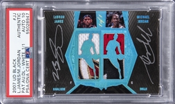 2007-08 Upper Deck UD Black #JJ Michael Jordan/LeBron James Signed Game Used Patch Card (#1/1) – PSA Authentic, PSA/DNA 10