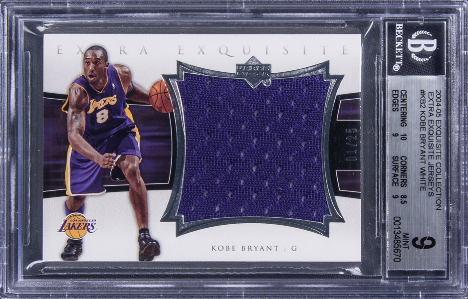 2004-05 UD "Exquisite Collection" Extra Exquisite Jersey #EE-KB2 Kobe Bryant Jersey Card (#01/25) - BGS MINT 9