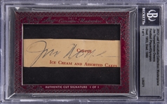2012 Leaf Executive Collection Masterpiece "Authentic Cut Signatures" Jim Thorpe/Jesse Owens Dual-Signed Card (#1/1) - BAS Sealed