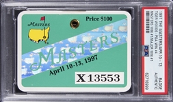 1997 The Masters Augusta Badge From Tiger Woods First Major & Masters Win - PSA Authentic, PSA/DNA Authentic