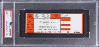 1988 Los Angeles Kings/Detroit Red Wings Box Office Full Ticket From Gretzkys LA Debut - PSA Authentic