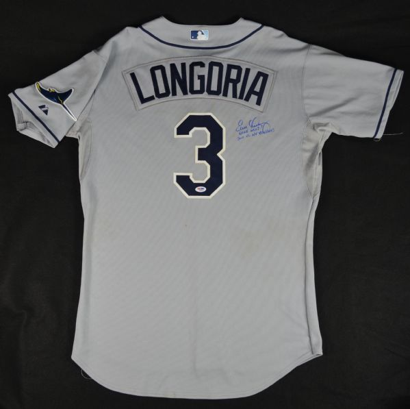Lot Detail - 2011 Evan Longoria Tampa Rays Signed Game Used Jersey