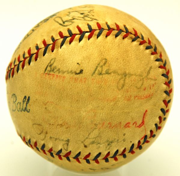 The Finest 1930 NY Yankees Team Signed Baseball Babe Ruth & Lou Gehrig JSA  COA - Autographed Baseballs