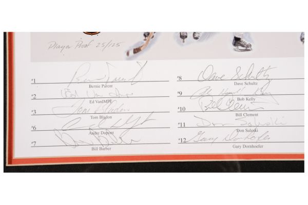 Philadelphia Flyers 1974-75 Stanley Cup Autographed Lithograph Schultz Photo