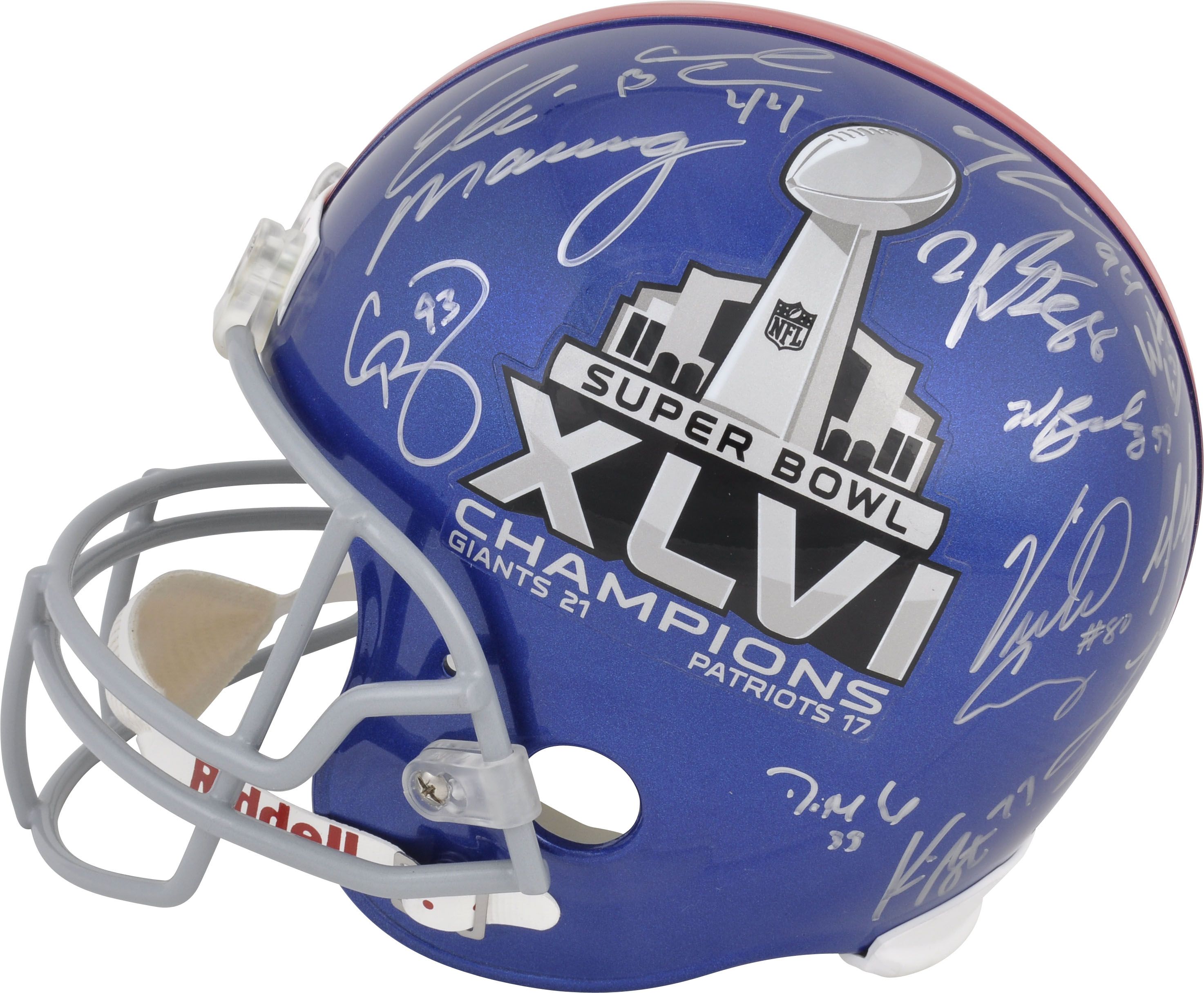 Lot Detail - New York Giants Super Bowl XLVI Team Autographed Replica Half Giants and ...