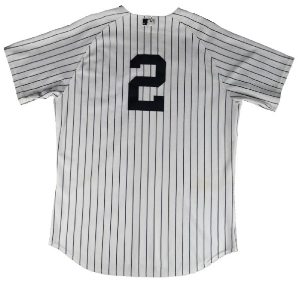 Lot Detail - Derek Jeter Jersey - NY Yankees 2012 Season Game Worn #2  Pinstripe Jersey (8/19/2012)