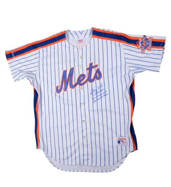 Lot Detail - Gary Carter Signed & Inscribed NY Mets Pinstripe Baseball  Jersey