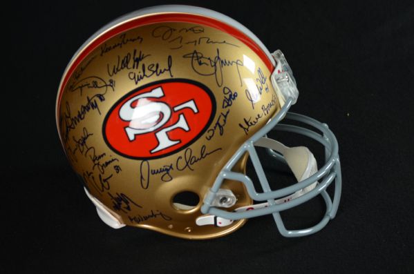 Lot Detail - San Francisco 49ers 5x Super Bowl Champions Signed Pro Line  Helmet (38 Signatures with Montana, Rice, Young)