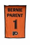 Bernie Parent Autographed Retired Number Banner From Philadelphia Spectrum Arena