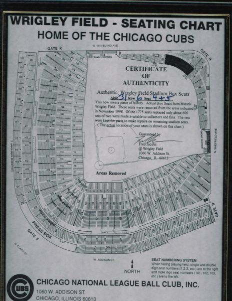 Wrigley Field Seat Number Chart