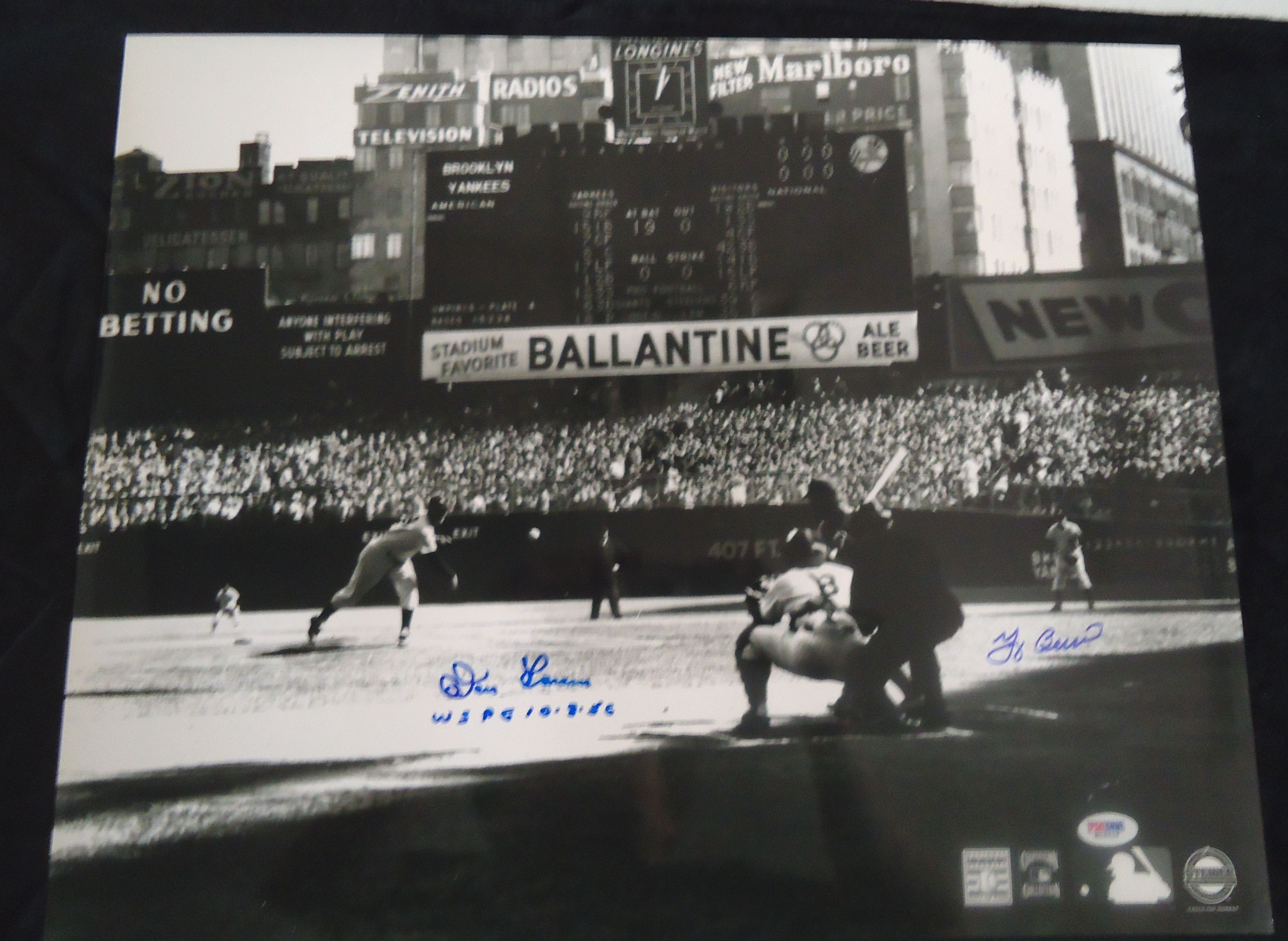 Lot Detail 1956 World Series Perfect Game 16x20 Photo Signed By Don Larsen And Yogi Berra