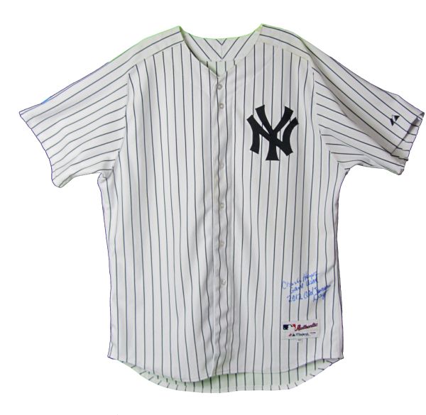 Lot Detail - Charlie Hayes Game Worn and Signed Yankees 2012 Old