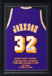 Magic Johnson Special Edition Statistic Signed and Framed Lakers jersey