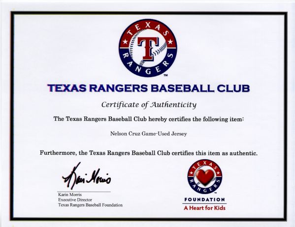 Nelson Cruz player worn jersey patch baseball card (Texas Rangers) 2012  Topps Heritage Clubhouse Collection #CCRNC