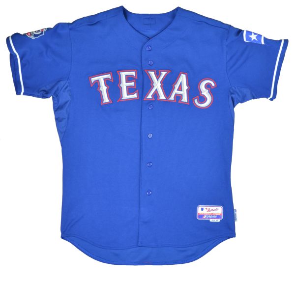 Lot Detail - 2012 Michael Young Game Used Texas Rangers Jersey