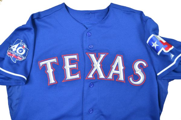 Lot Detail - 2012 Michael Young Game Used Texas Rangers Jersey 8/7