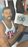 Wilt Chamberlain 100th Point Game Jeffrey Rubin Original Art on Canvas Stretched to Wooden Panels (Spectrum Archives from Comcast Charities)