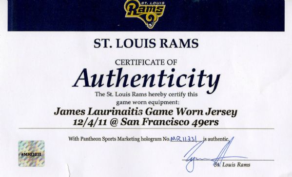 James Laurinaitis #55 St. Louis/ Los Angeles Rams Nike Men's Sewn Jersey
