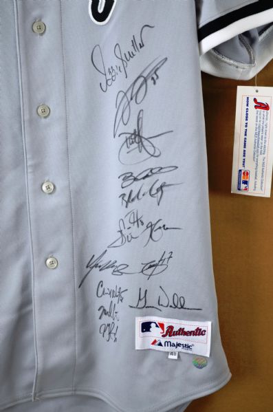 2005 Reunion Auction: Scott Podsednik Autographed White Pinstriped Jersey