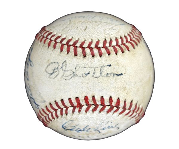 Lot Detail - 1947 BROOKLYN DODGERS TEAM SIGNED ONL (FRICK) BASEBALL WITH  ROOKIE JACKIE ROBINSON, REESE, SNIDER, HODGES, ETC. - PSA/DNA LOA