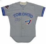 1993 Rickey Henderson World Series Game Used and Signed Toronto Blue Jays Jersey (MEARS A-10)