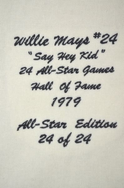 WILLIE MAYS AUTOGRAPHED MITCHELL AND NESS JERSEY SF GIANTS HOF #24 AUTHENTIC