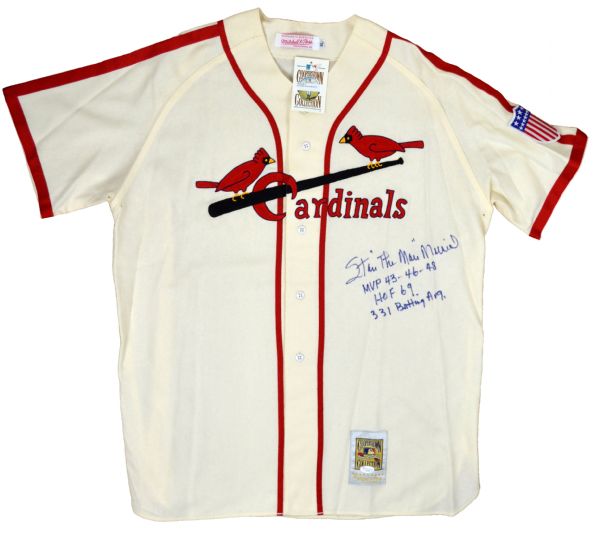 Lot Detail - Stan Musial Multi Inscribed Mitchell & Ness Cardinals jersey