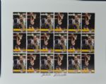 Lot of (100) John Wooden and Bill Walton Autographed Uncut Sheets of 18 cards