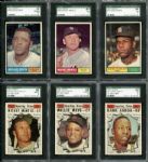 1961 Topps Complete Set of 589 Cards with 10 SGC Graded 