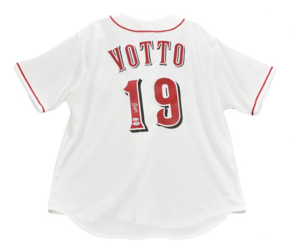 Autographed Cincinnati Reds Joey Votto Fanatics Authentic Nike White Authentic  Jersey