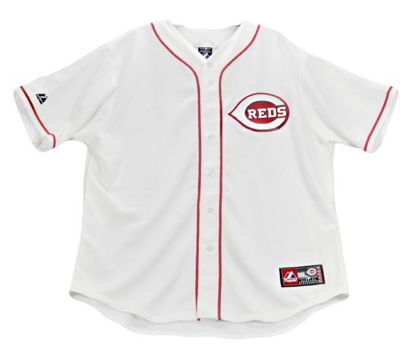 Cincinnati Reds Joey Votto Autographed White Majestic Authentic Game Issued  Jersey Size 50 Beckett BAS QR #BH014810