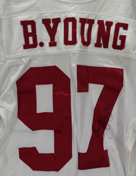 1998 Bryant Young Game-Worn Jersey Signed 49ers – COA BAS & 100% Authentic  Team – Memorabilia Expert