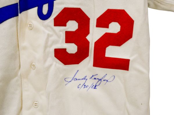 Lot Detail - Sandy Koufax Signed Mitchell & Ness 1962 Dodgers Home Jersey
